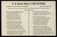 To the Immortal Memory of Lord Kitchener   (click for a larger preview)