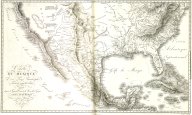Carte du Mexique et pays limitrophes situés au nord et à l'est   (click for a larger preview)