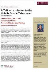 A Talk on a mission to the Hubble Space Telescope   (click for a larger preview)