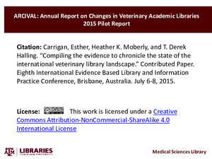 Compiling the evidence to chronicle the state of the international veterinary library landscape   (click for a larger preview)