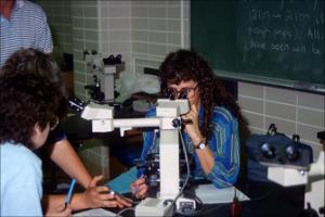 Two Person Viewing Microscope, number 3   (click for a larger preview)