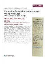 Formation Evaluation in Carbonates Using Well Logs   (click for a larger preview)