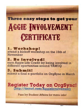 Three Easy Steps to Get Your Aggie Involvement Certificate   (click for a larger preview)