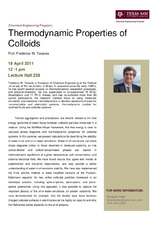 Thermodynamic Properties of Colloids   (click for a larger preview)