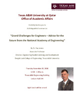 Grand Challenges for Engineer - Advise for the Future from the National Academic of Engineering   (click for a larger preview)