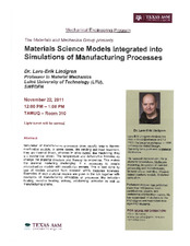 Material Science Models Integrated into Simulation of Manufacturing Processes   (click for a larger preview)