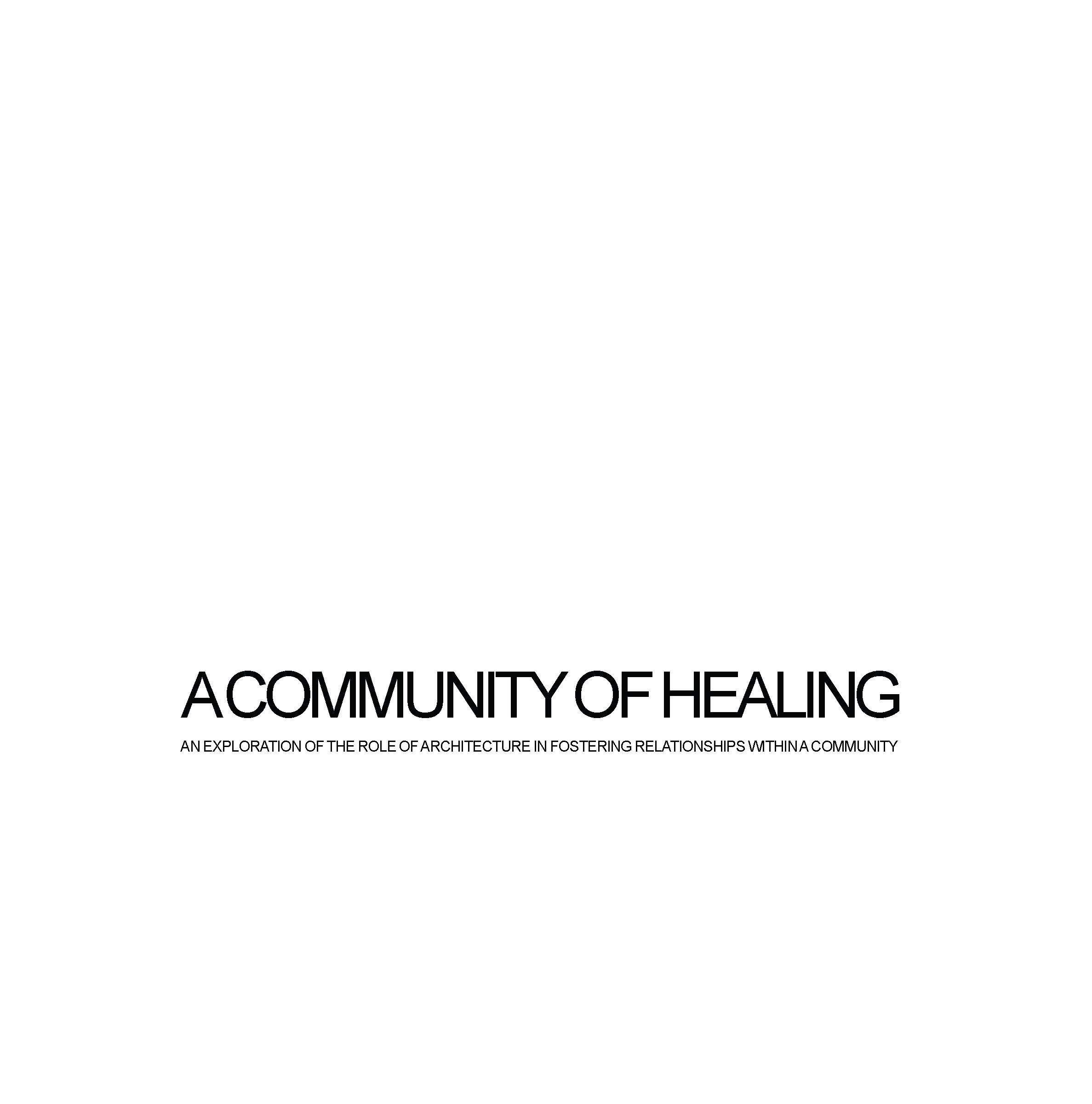 A Community of Healing: an Exploration of the Role of Architecture in Fostering Relationships Within a Community   (click for a larger preview)