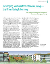 Developing solutions for sustainable living-the Urban Living Laboratory: The world's largest 'living laboratory' for research on green living   (click for a larger preview)